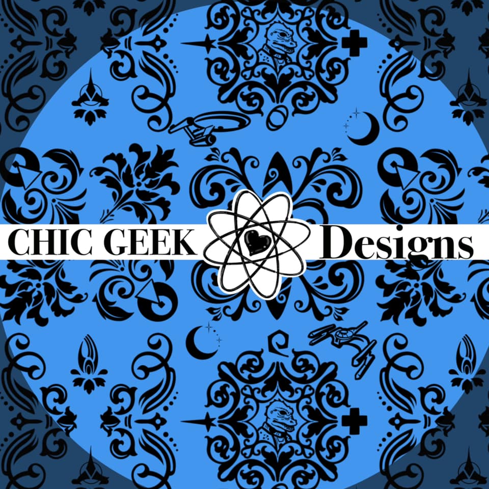 Strange Space Damask, Blue